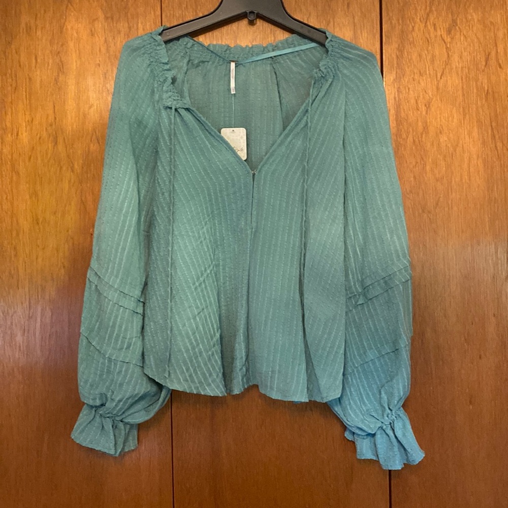 Out Of Town Top in Blue Jade Free People Color:Blue Jade - Picture 2 of 12